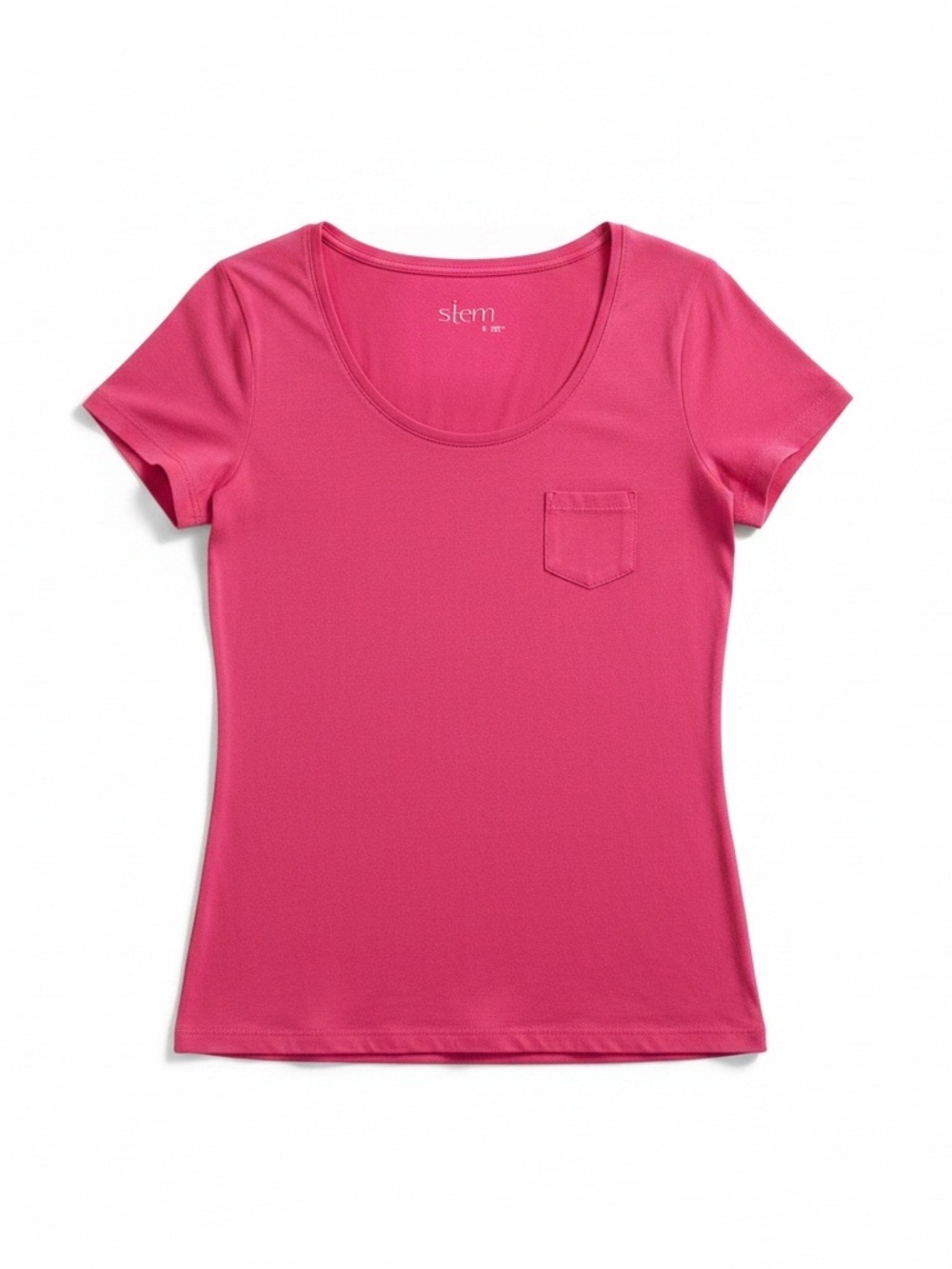 stem Hot Pink Scoop Neck Pocket Tee - Women's Short Sleeve